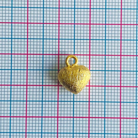 Dije Corazón Burbuja • Baño de Oro • 10x13 mm