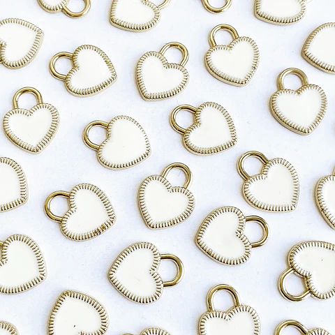 Dije Corazón Candado • Zamak Resina • 16x20 mm