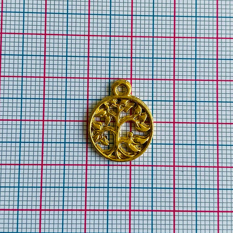 Dije Árbol de la Vida • Baño de Oro • 15x19 mm         