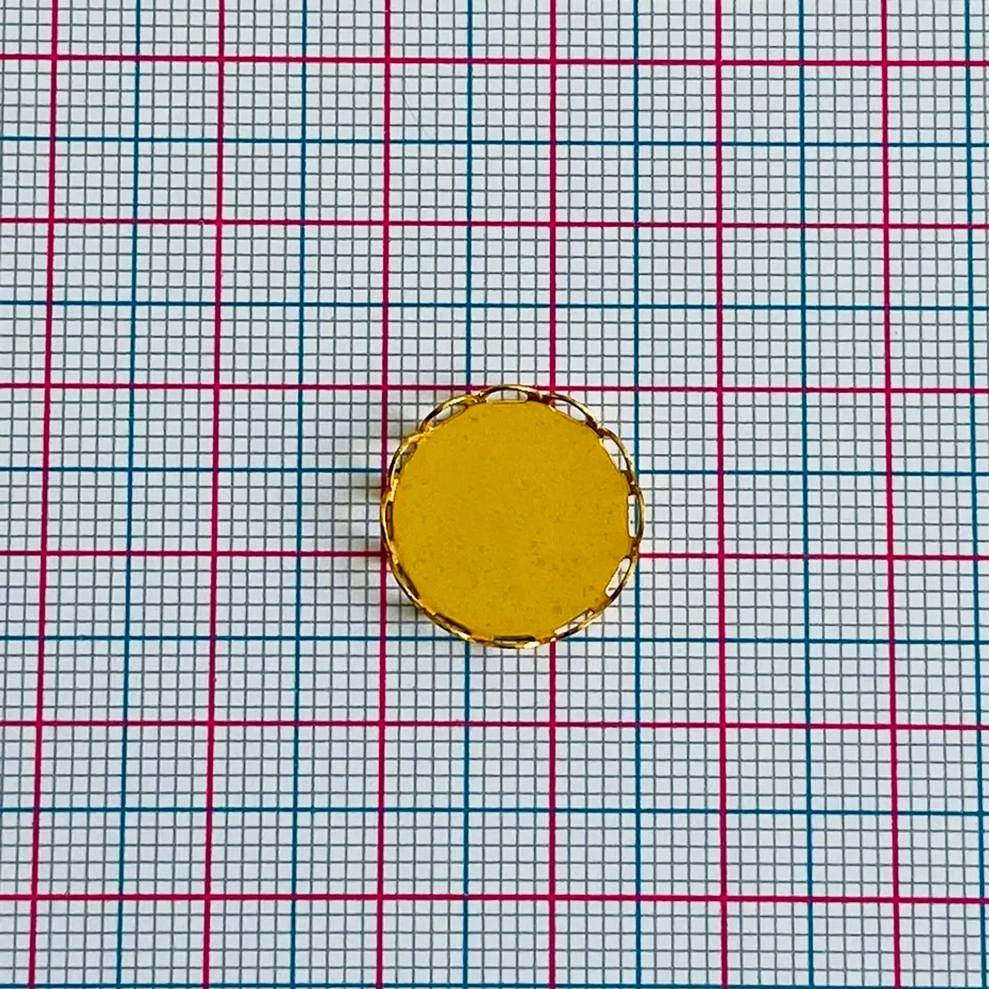 Base Redonda para Piedras • Baño de Oro • 15x15 mm 2