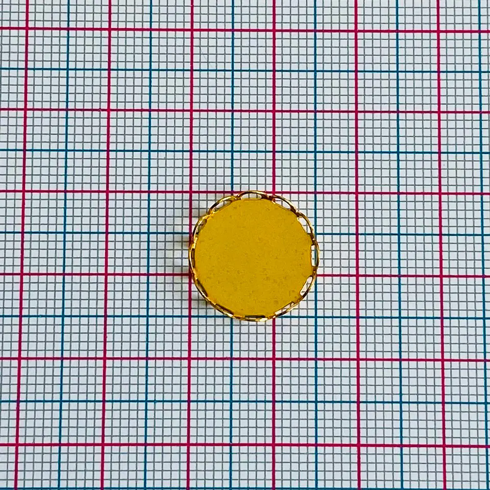 Base Redonda para Piedras • Baño de Oro • 15x15 mm 2