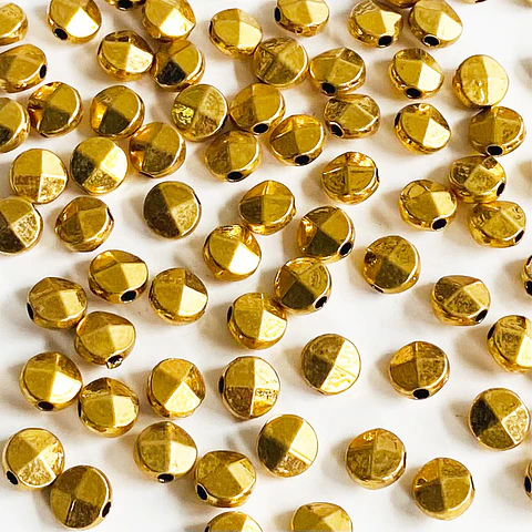 Separador Redondo Semicónico • Baño de Oro • 6x6 mm