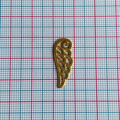 Dije Ala de Ángel • Baño de Oro • 9x24 mm                 