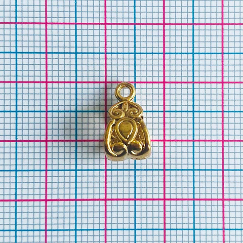 Portadije de Campana Labrada • Baño de Oro • 8x13 mm