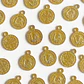 Dije Medalla de San Benito Pequeña • Baño de Oro • 13x15 mm                           - Miniatura 1