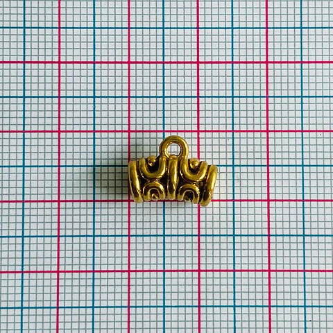 Portadije Tubular Labrado • Baño de Oro • 12x10 mm