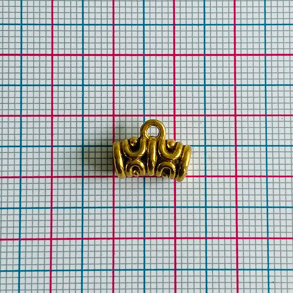 Portadije Tubular Labrado • Baño de Oro • 12x10 mm 2