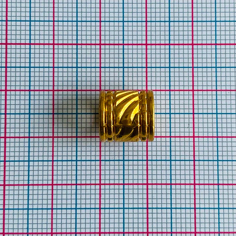 Separador Tubular Ondulado • Baño de Oro • 12x10 mm                   
