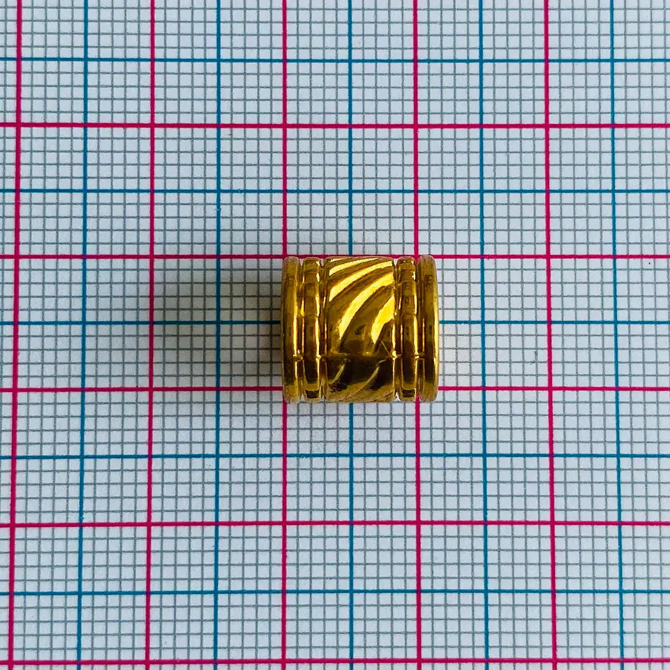 Separador Tubular Ondulado • Baño de Oro • 12x10 mm                    2