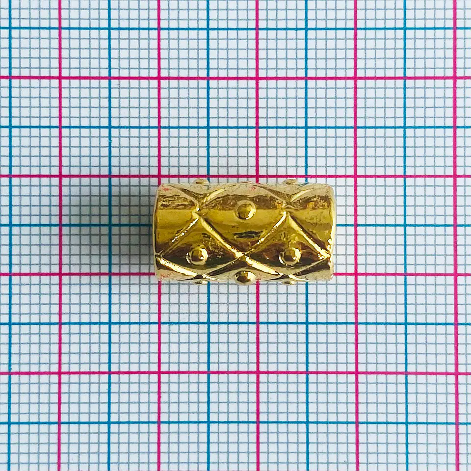 Separador Tubular Rombos • Baño de Oro • 18x10 mm    2