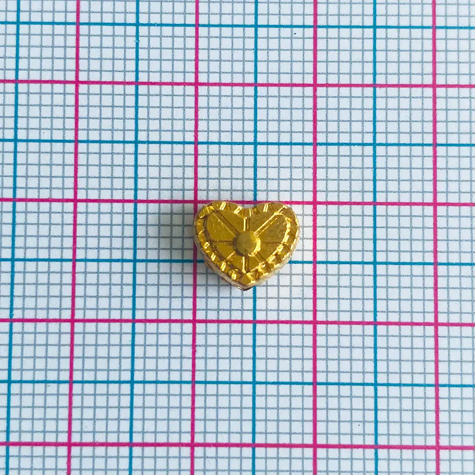 Separador Corazón Sol Labrado • Baño de Oro • 8x6 mm 2