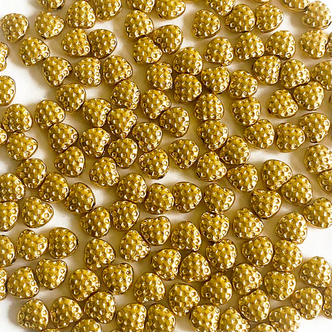 Separador Corazón Panal • Baño de Oro • 6x6 mm