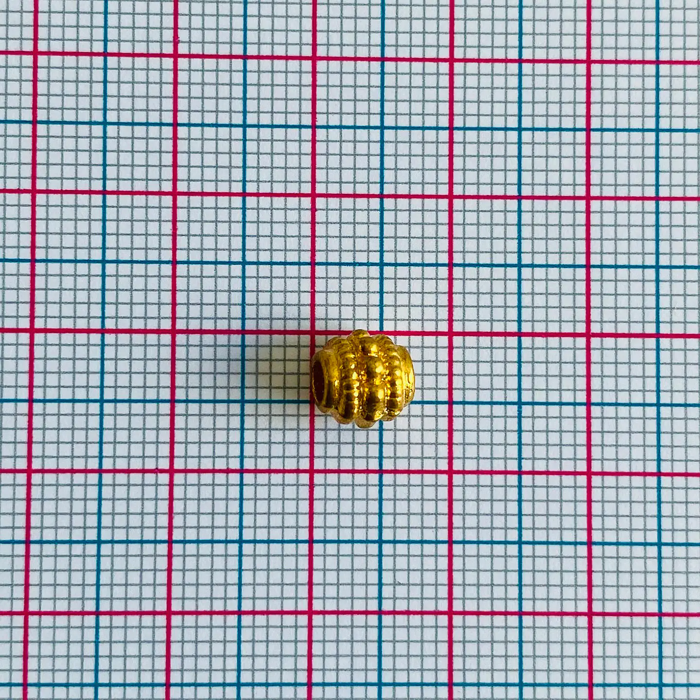 Separador Tubular de Balines • Baño de Oro • 8x6 mm              2
