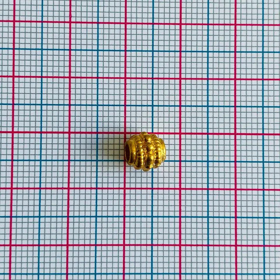 Separador Tubular de Balines • Baño de Oro • 8x6 mm              2