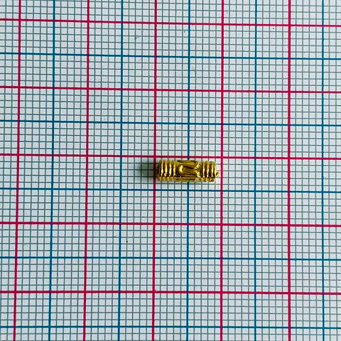 Separador Tubular Alargado • Baño de Oro • 10x3 mm