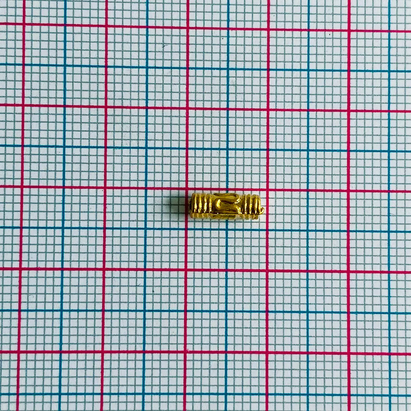 Separador Tubular Alargado • Baño de Oro • 10x3 mm 2