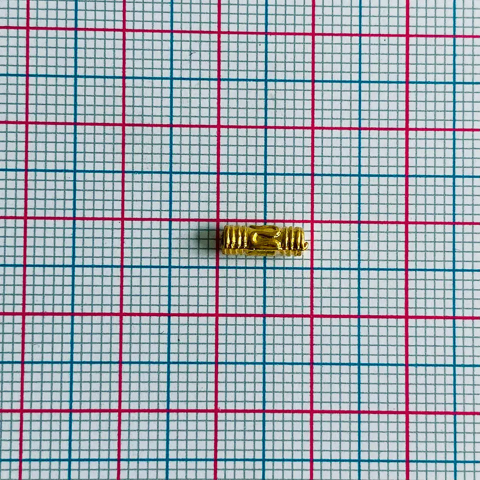 Separador Tubular Alargado • Baño de Oro • 10x3 mm 2