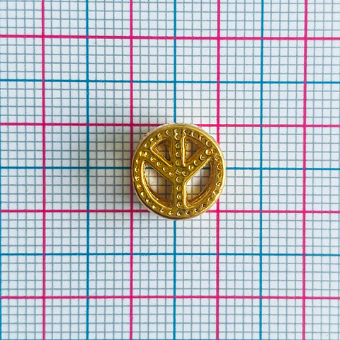 Separador Símbolo de la Paz • Baño de Oro • 10x10 mm
