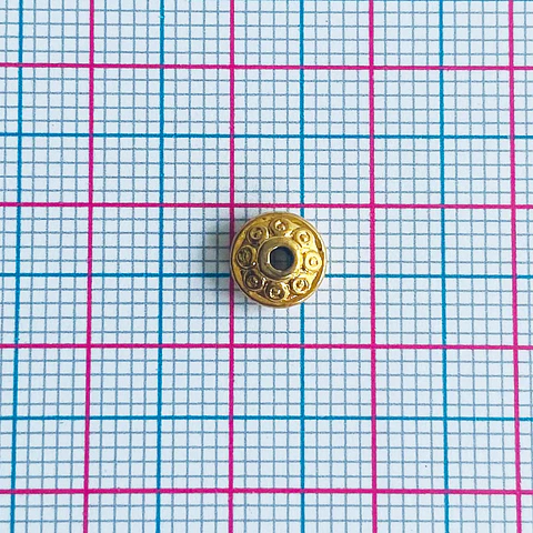 Separador Rondel de Flores • Baño de Oro • 6x6 mm