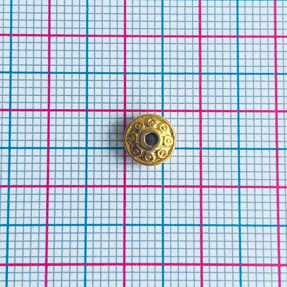 Separador Rondel de Flores • Baño de Oro • 6x6 mm 2
