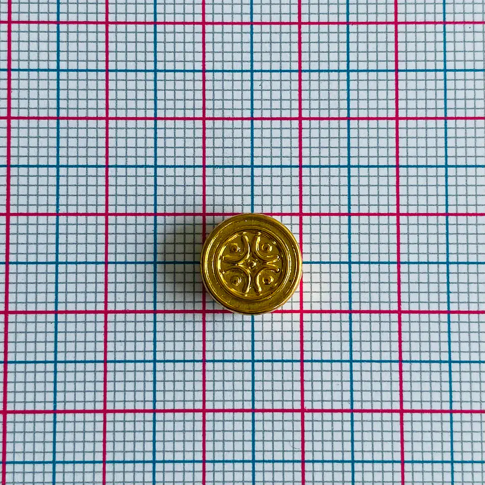 Separador Rondel de Cruz • Baño de Oro • 10x10 mm 2