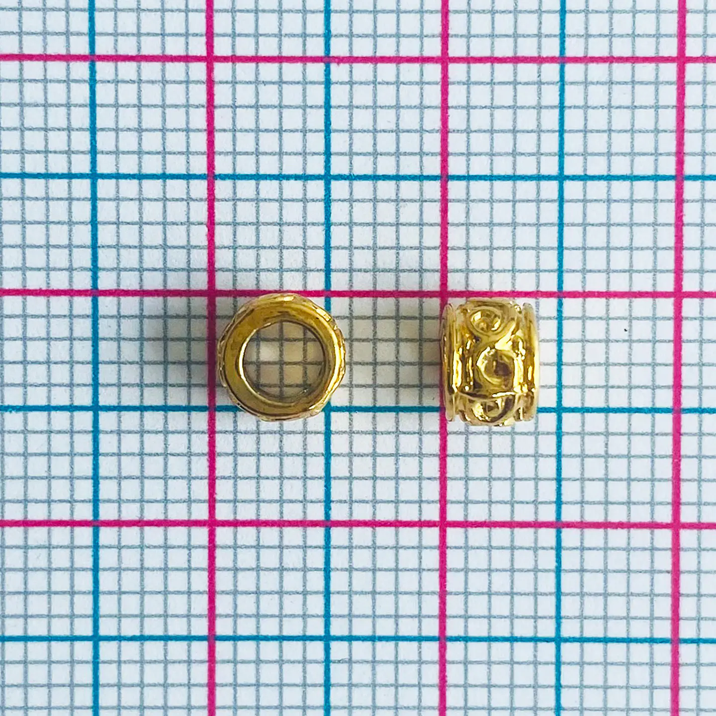 Separador Rondel Tubular • Baño de Oro • 5x5 mm 2