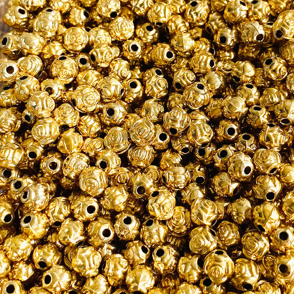 Separador Balín de Rosa • Baño de Oro • 5x5 mm 1