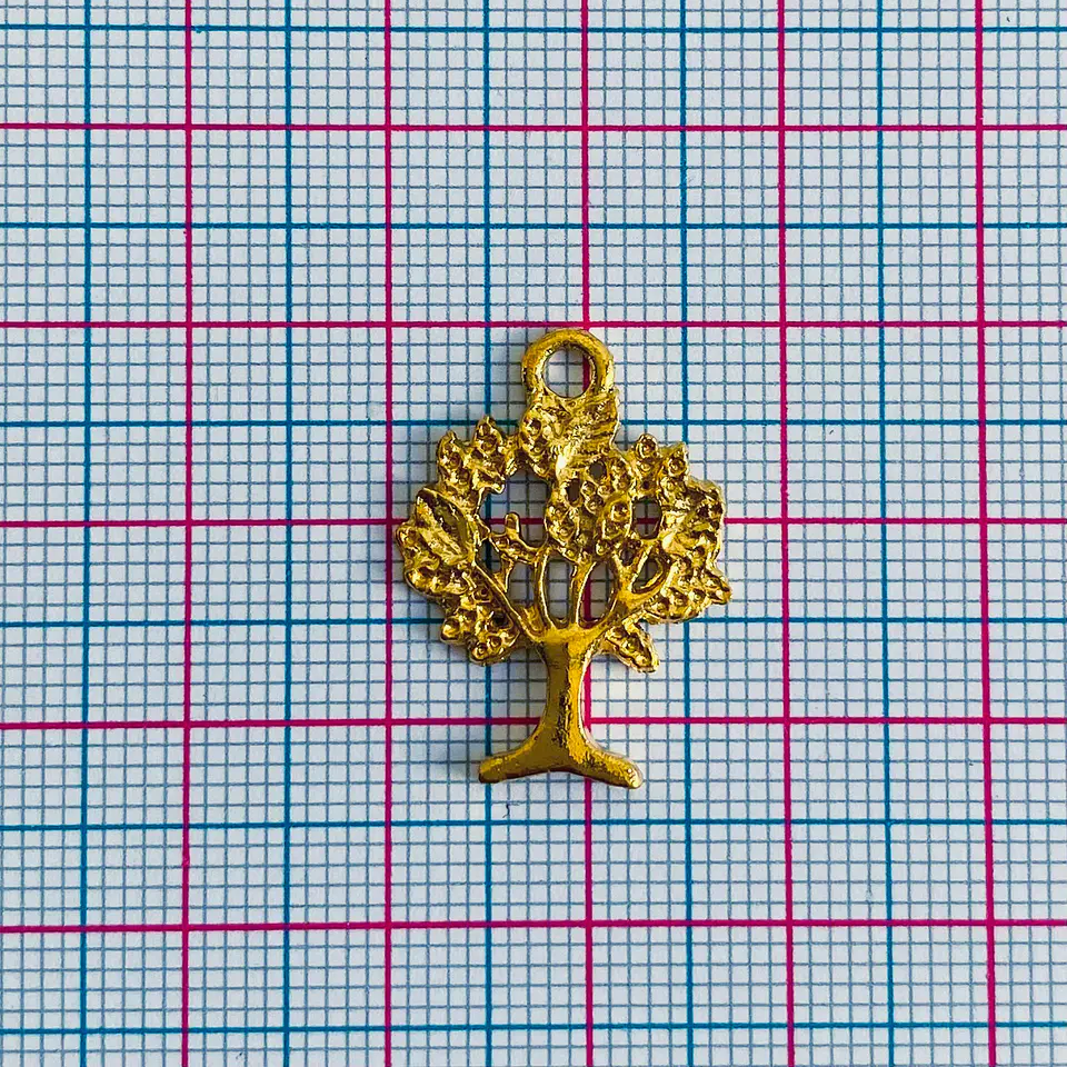 Dije Árbol de la Vida Realista • Baño de Oro • 17x23 mm                         2