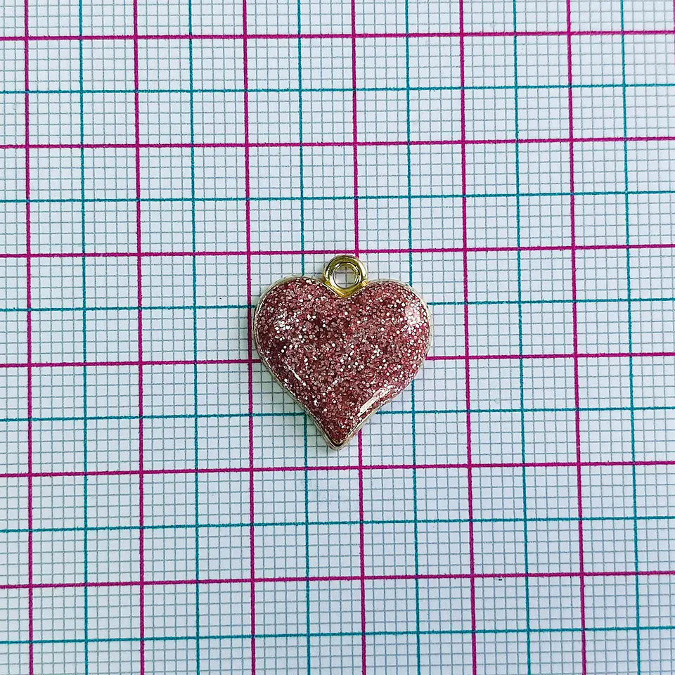 Dije Corazón Escarchado • Zamak • 19x17 mm 2