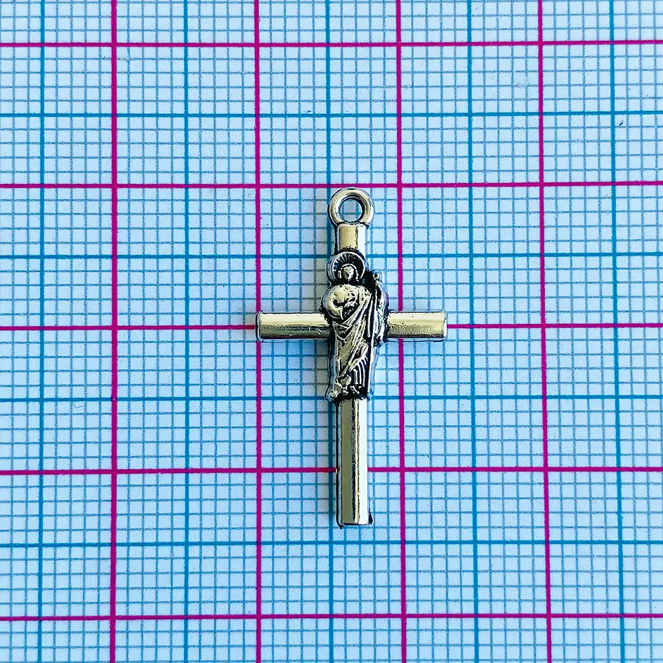 Dije Cruz con San Judas Tadeo • Zamak • 12x24 mm 2