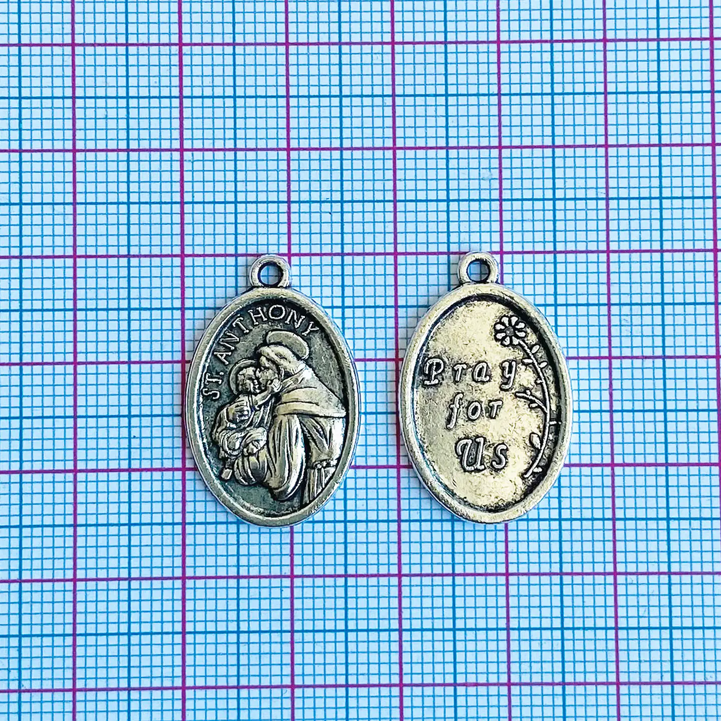 Dije Medalla de San Antonio de Padua • Zamak • 16x22 mm 2