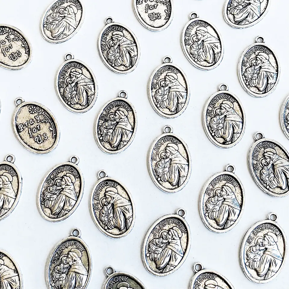 Dije Medalla de San Antonio de Padua • Zamak • 16x22 mm 1