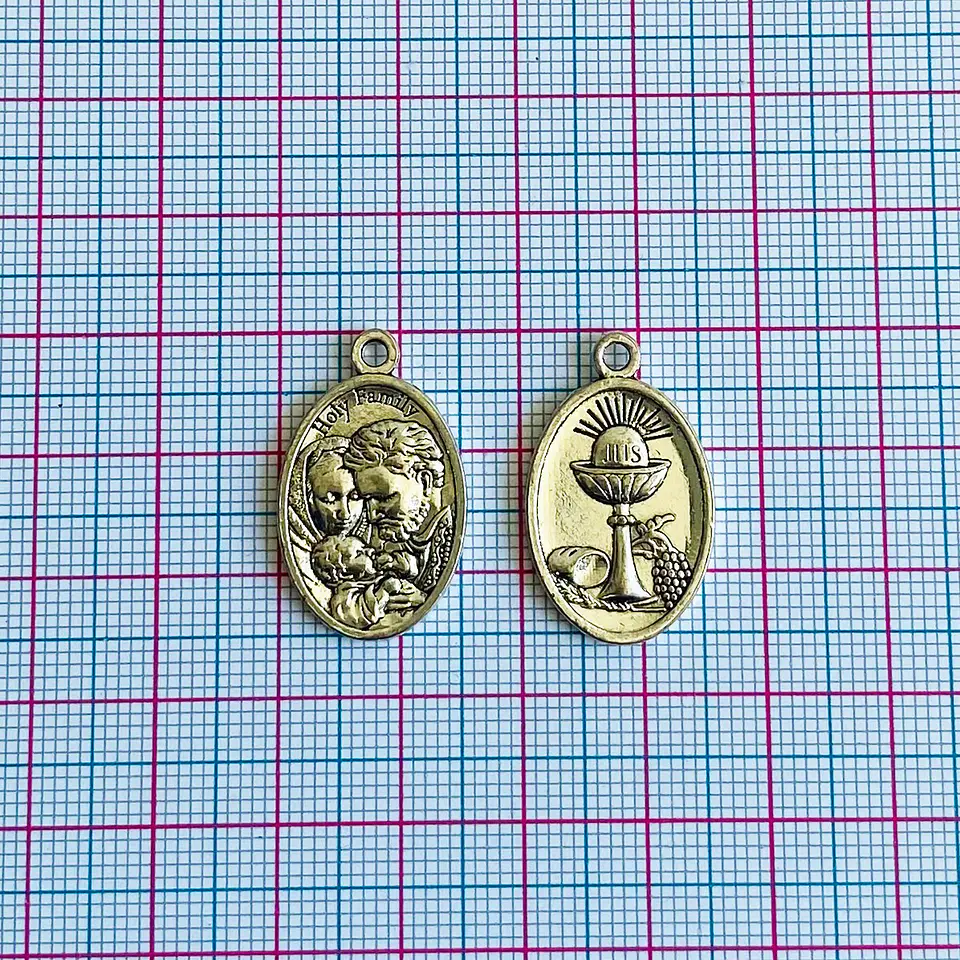 Medalla Sagrada Familia y Primera Comunión • Zamak • 15x25 mm 2