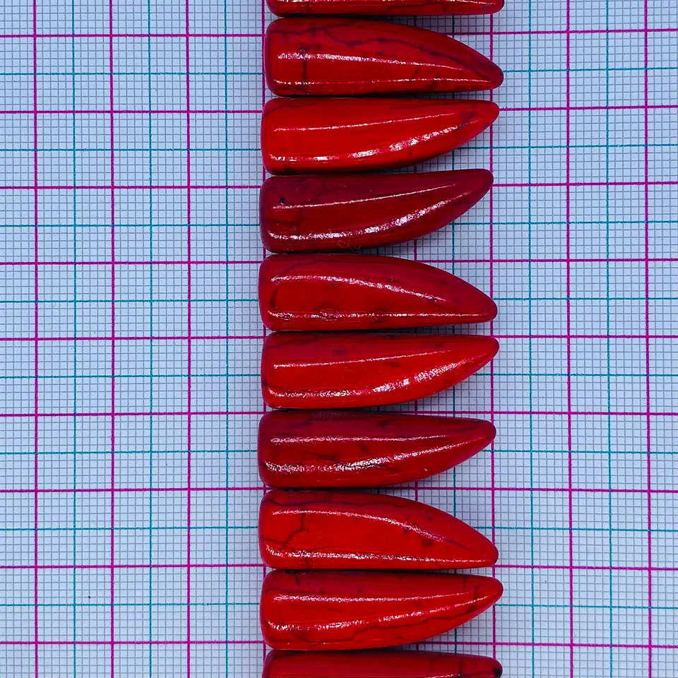Dije colmillo liso • fósil • 30x10 mm 2