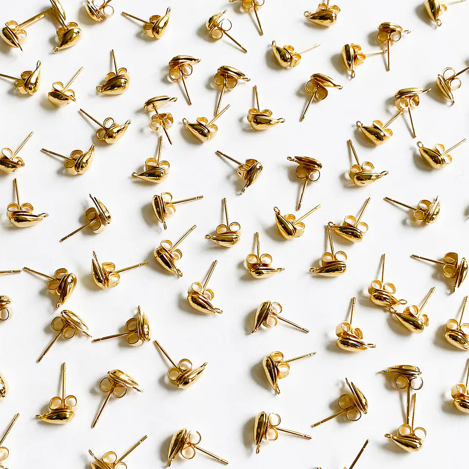 Herraje Topo Gota • Baño de Oro • 10x5 mm 1