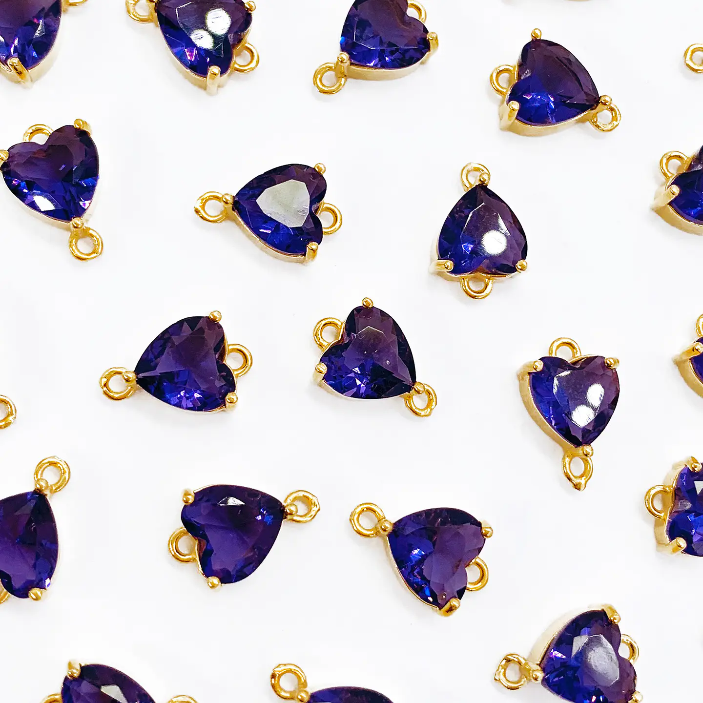 Dije Corazón • Cristal • Baño de Oro • 8x13 mm 3