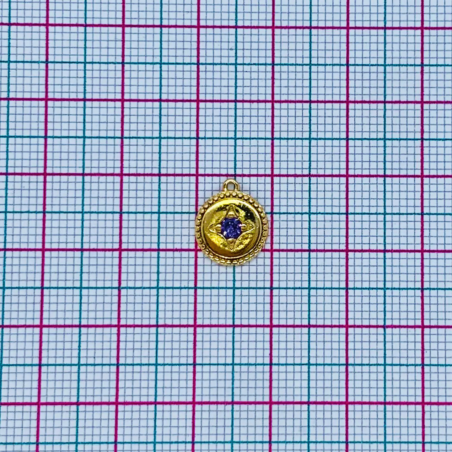 Dije Círculo Estrella • Baño de Oro • 10x12 mm 2