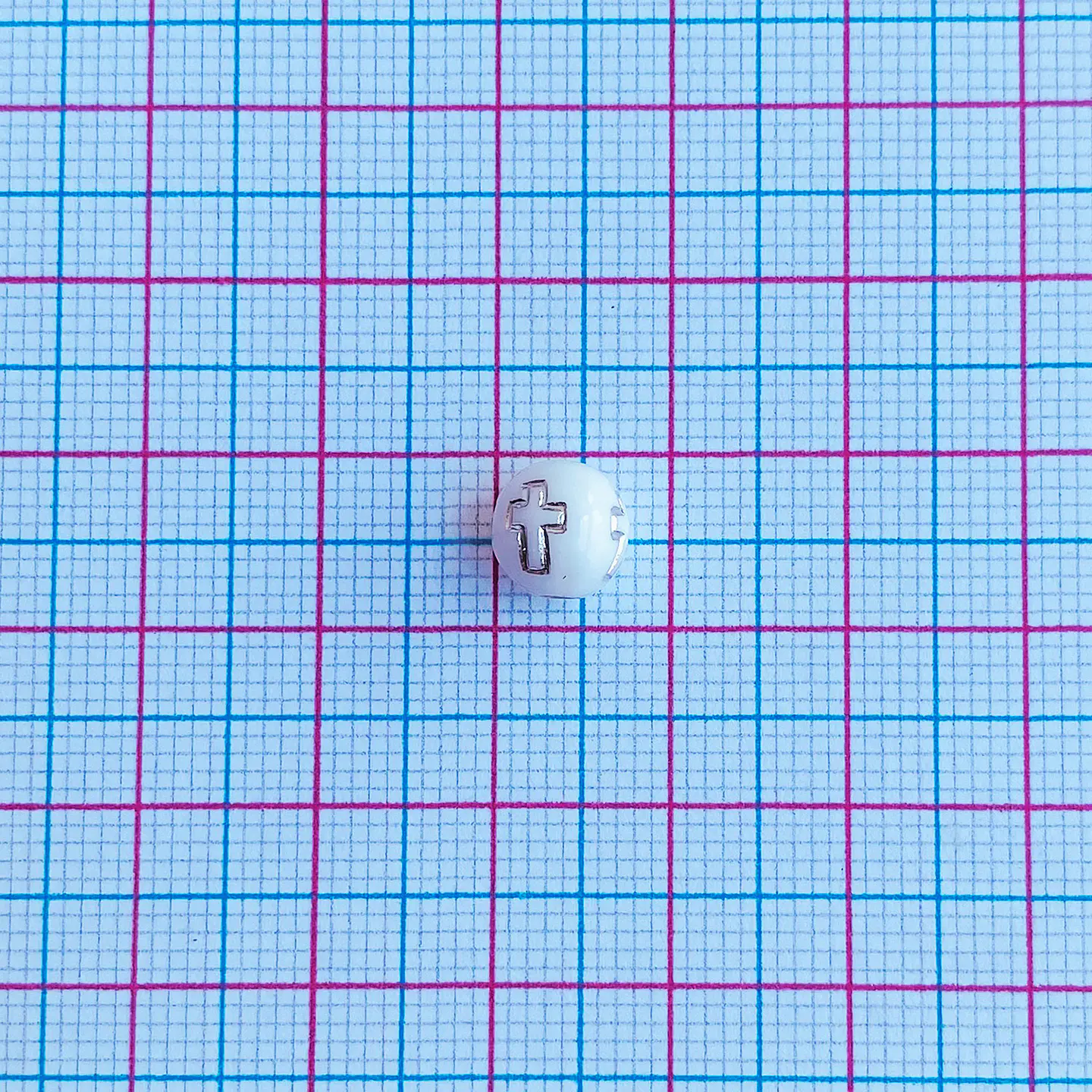 Bola Cruz Blanca/Plateado • Plástico • 8 mm 2
