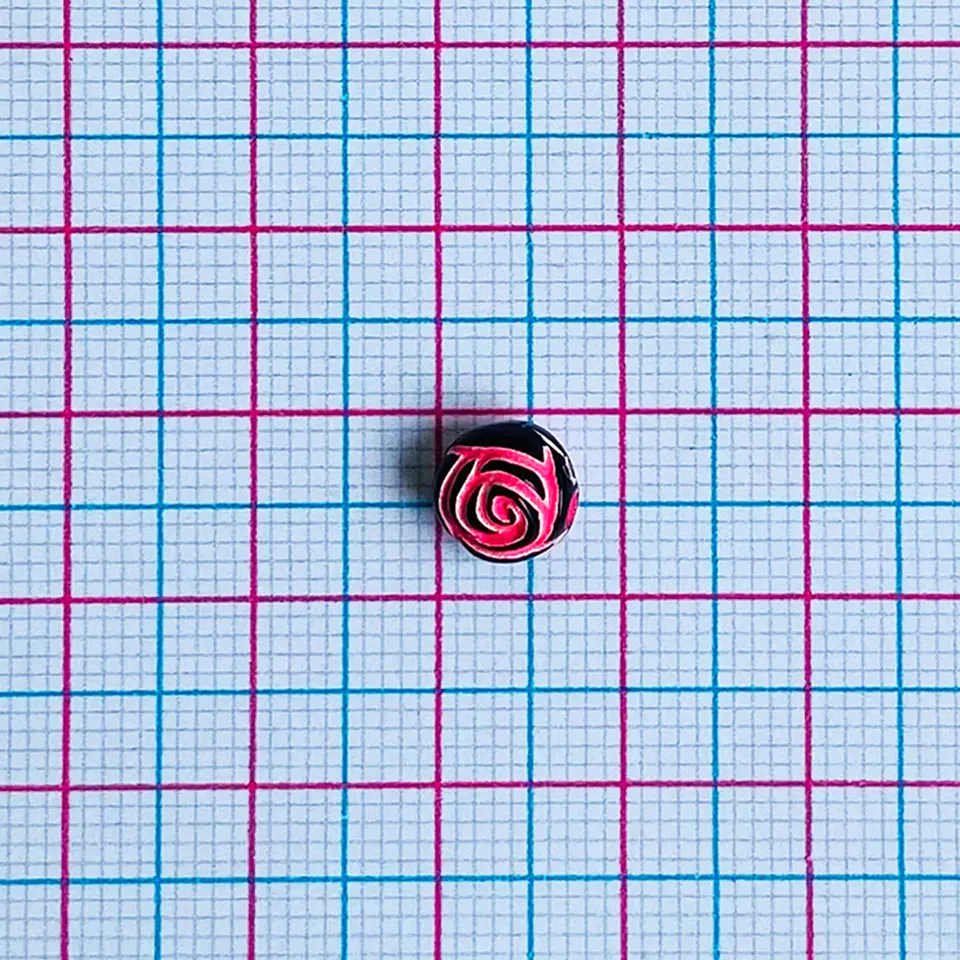 Bola Rosa Mística Negro/Neón • Plástico • 8 mm 2