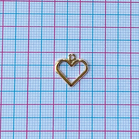 Mini Dije Silueta Corazón • Baño de Oro • 14x14 mm
