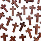 Dije Cruz Cristo Tallado Café • Madera • 24x37 mm - Miniatura 1