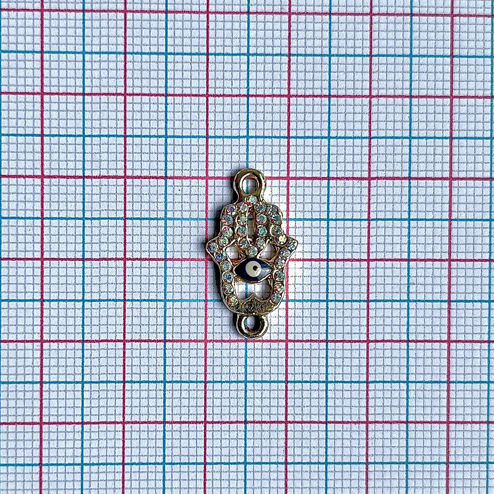 Dije Mano Hamsa Circones • Zamak • 12x22 mm 2