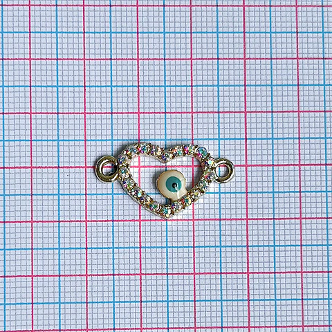 Dije Corazón Ojo Turco • Zamak • 25x15 mm