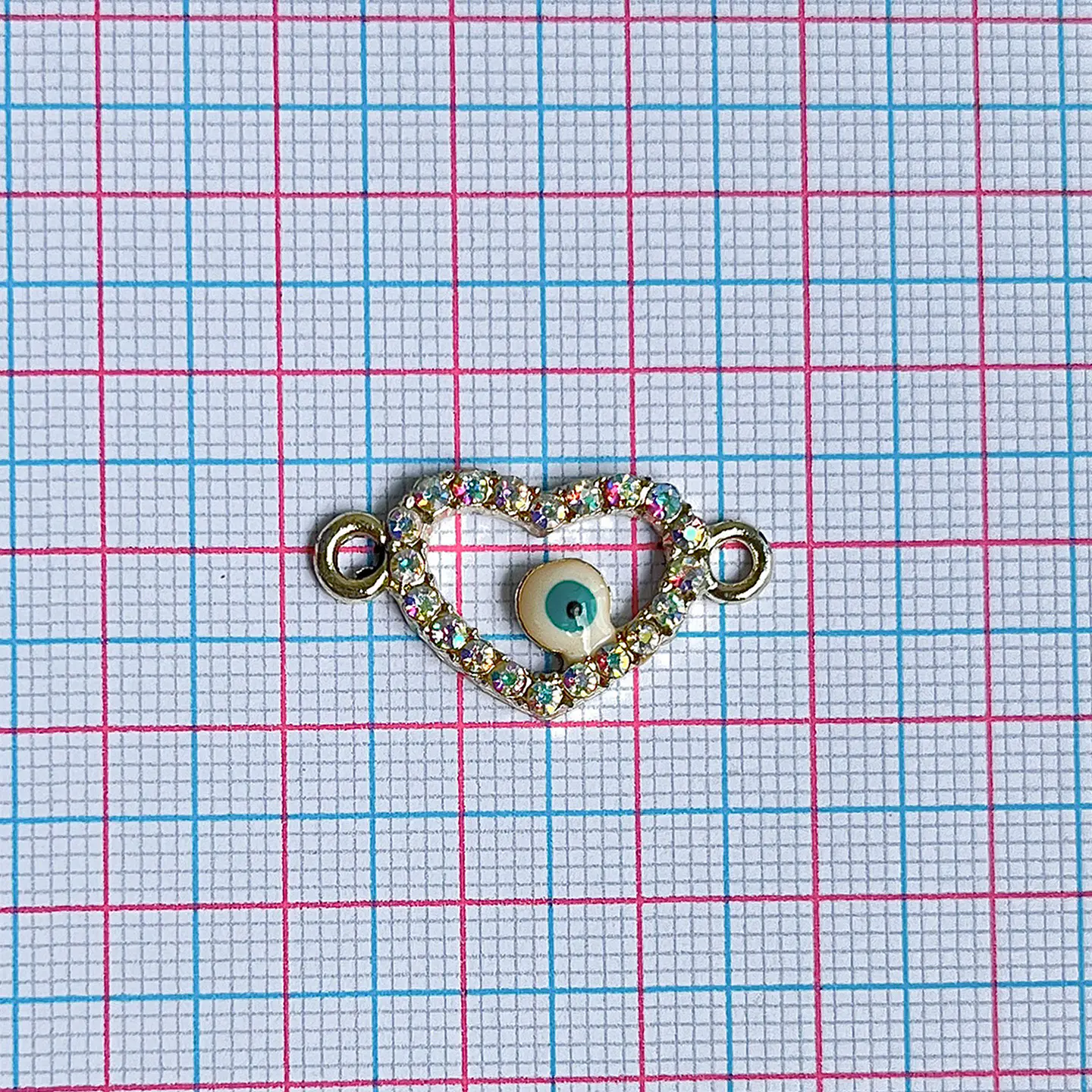 Dije Corazón Ojo Turco • Zamak • 25x15 mm 2