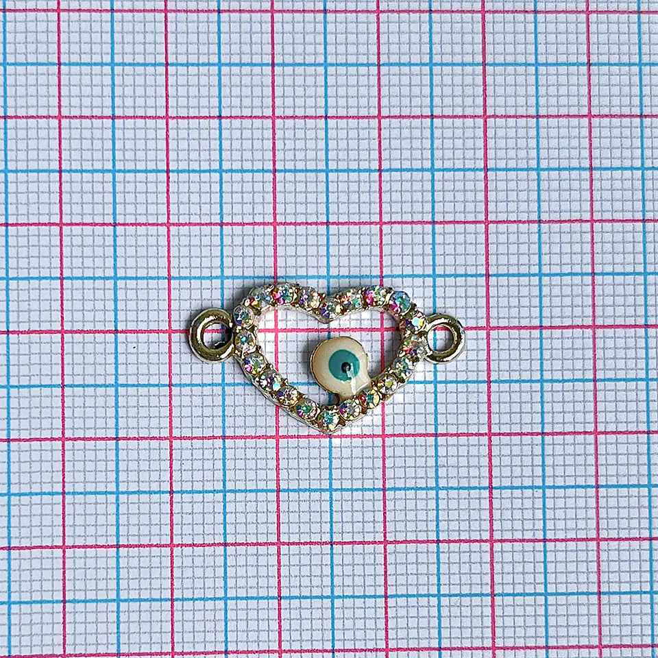 Dije Corazón Ojo Turco • Zamak • 25x15 mm 2
