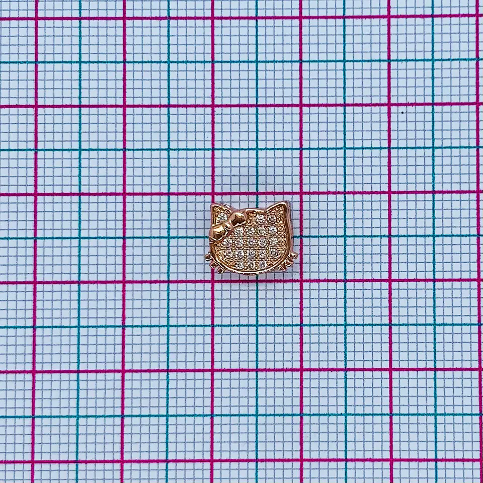 Dije Gatito Circones • Rodio • 9X9 MM 2
