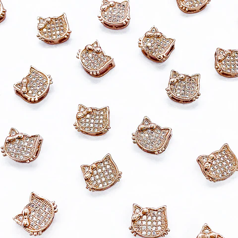 Dije Gatito Circones • Rodio • 9X9 MM