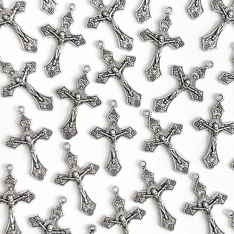 Dije Cruz Crucifijo • Zamak • 22x35 mm