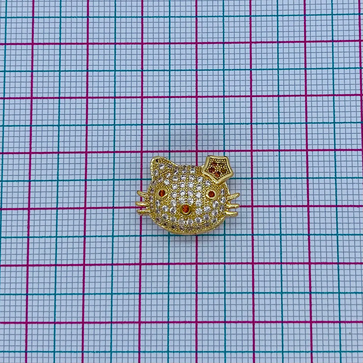 Separador Hello Kitty Dorado • Rodio • 19x15 mm 2