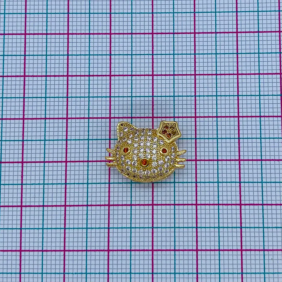 Separador Hello Kitty Dorado • Rodio • 19x15 mm 2